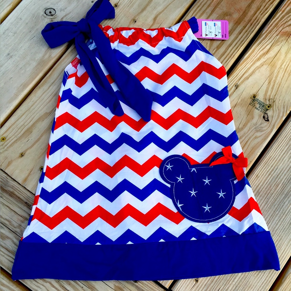 NEW Minnie Inspired Dress Red White & Blue Size 4